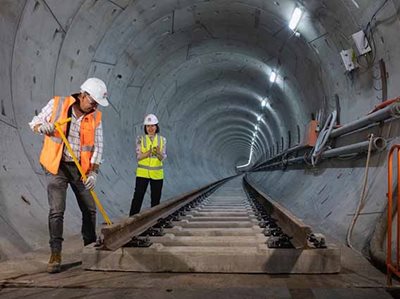 FIRST TRACKS LAID ON CITY AND SOUTHWEST METRO